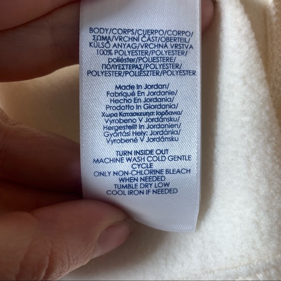 Chaps sherpa cream off white funnel neck cozy layering vest sz M NWT - Picture 7 of 11